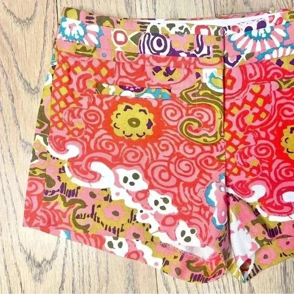 J Crew Women’s Chino Shorts Pink Abstract Nautical Summer 2010 Casual Size 2 - Picture 3 of 11